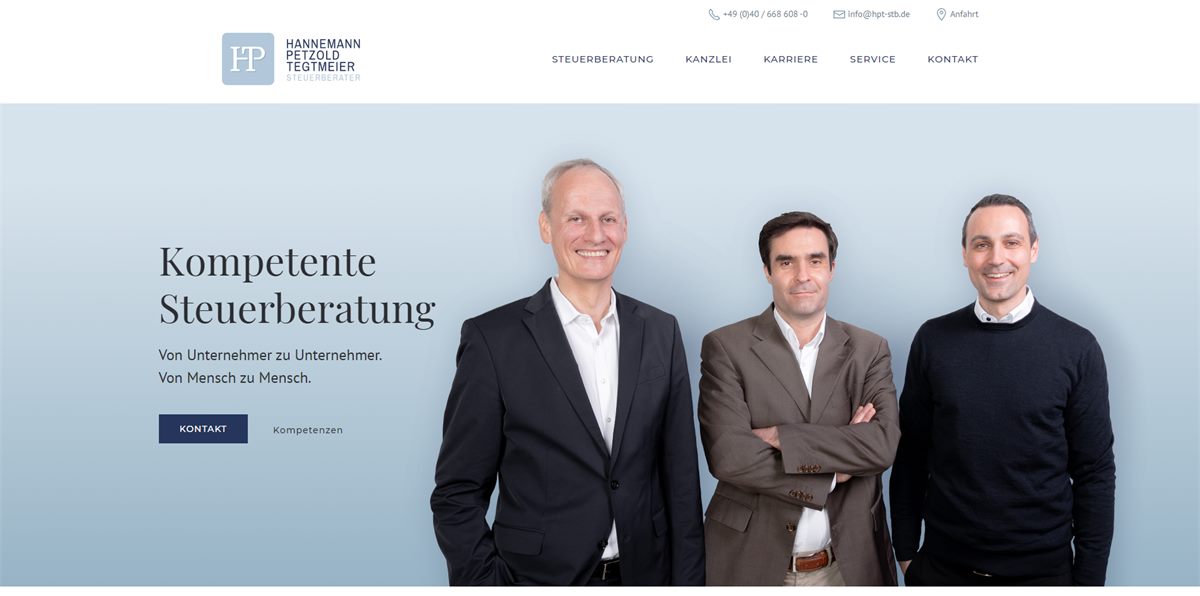 Website Hannemann Petzold Tegtmeier Steuerberater